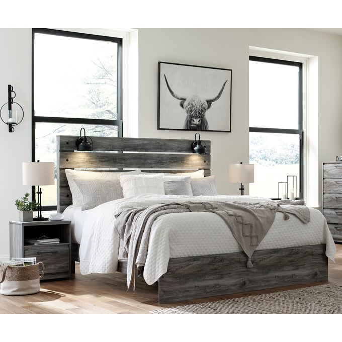 Ashley Furniture Baystorm Gray Wood 2pc Bedroom Set With King Bed B221-158-K-BR-S1