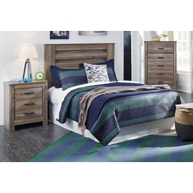 Ashley Furniture Zelen Warm Gray 2pc Bedroom Set With Full Headboard