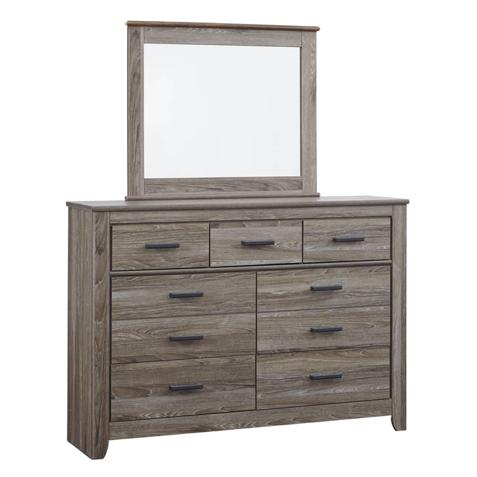 Ashley Furniture Zelen Warm Gray Dresser And Mirror B248B1