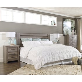 Ashley Furniture Zelen Warm Gray 2pc Bedroom Set With Quen Headboard