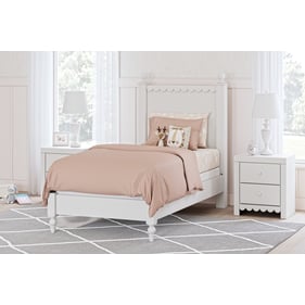 Ashley Furniture Mollviney White 2pc Bedroom Set With Twin Panel Bed