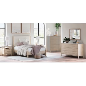 Ashley Furniture Cadmori Brown Beige 4pc Bedroom Set With Full Panel Bed