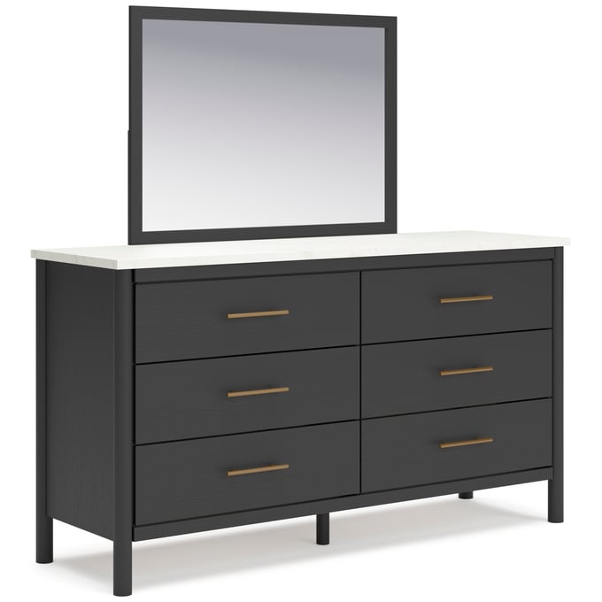 Ashley Furniture Cadmori Black White Dresser And Mirror B2616B1