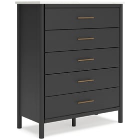 Ashley Furniture Cadmori Black White Five Drawer Wide Chest