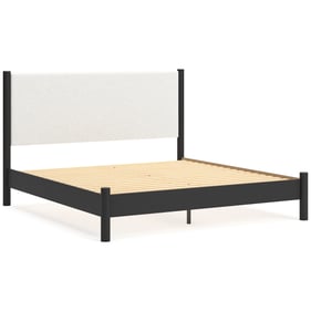 Ashley Furniture Cadmori Black White King Upholstered Panel Bed