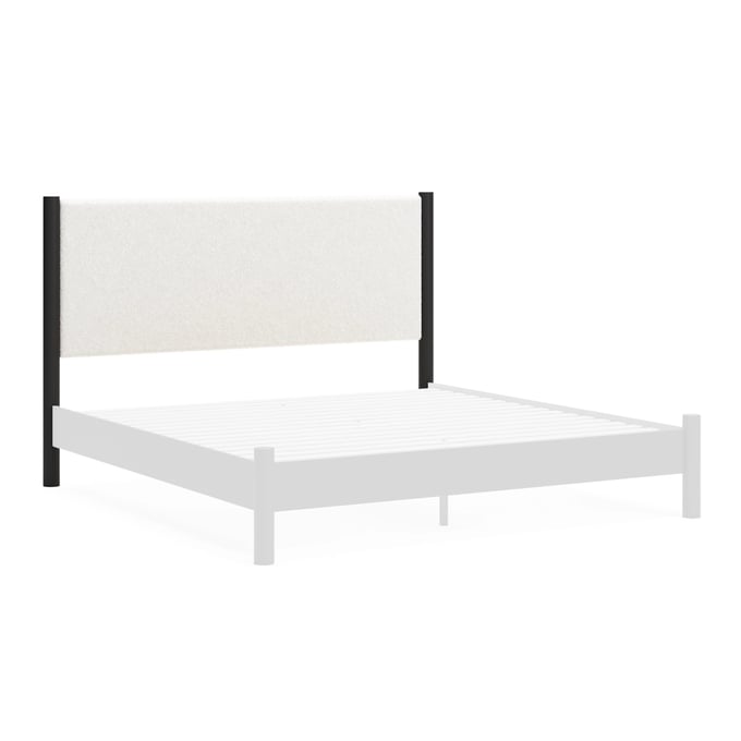 Ashley Furniture Cadmori Black White King Upholstered Panel Headboard B2616-58