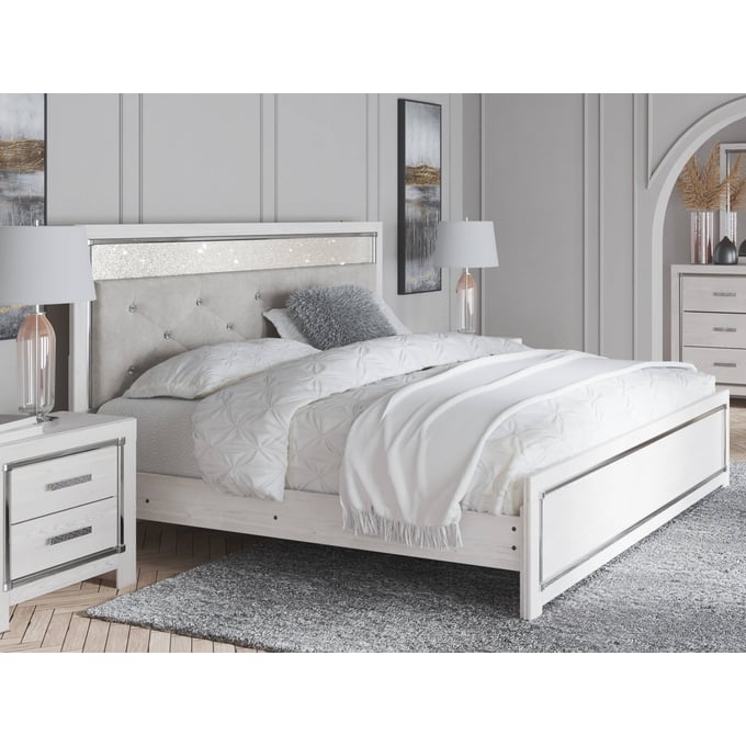 Ashley Furniture Altyra White Gray 2pc Bedroom Set With King Panel Bed B2640-BR-S6