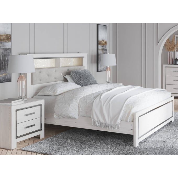 Ashley Furniture Altyra White Gray 4pc Bedroom Set With King Bookcase Bed B2640-BR-S24