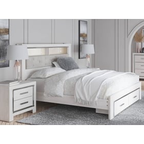 Ashley Furniture Altyra White Gray 4pc Bedroom Set With Queen Bookcase Stor...