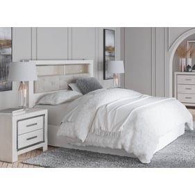 Ashley Furniture Altyra White Gray 2pc Bedroom Set With Queen Bookcase Head...