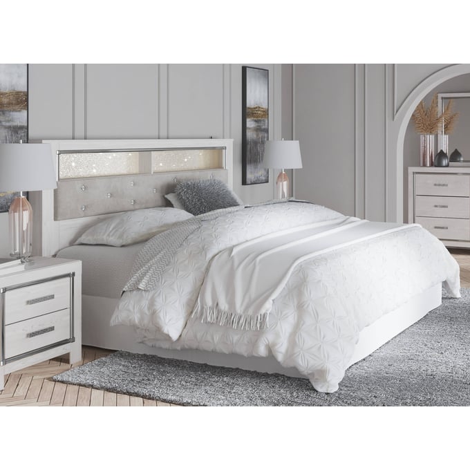 Ashley Furniture Altyra White Gray 2pc Bedroom Set With King Bookcase Headboard B2640-BR-S4