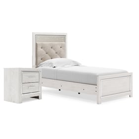 Ashley Furniture Altyra White Gray 4pc Bedroom Set With Twin Panel Bed