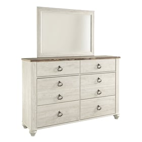 Ashley Furniture Willowton Whitewash Two Tone Dresser And Mirror