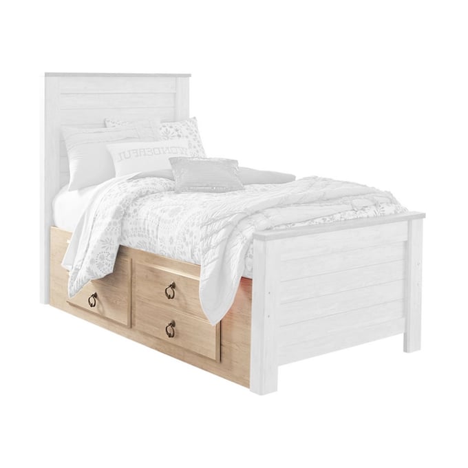 Ashley Furniture Willowton Whitewash Under Bed Storage With Side Rail B267-50