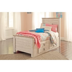 Ashley Furniture Willowton Whitewash Twin Panel Storage Bed