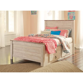 Ashley Furniture Willowton Whitewash Full Panel Storage Bed