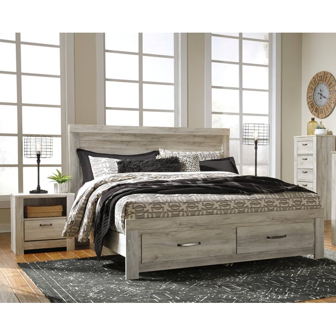 Ashley Furniture Bellaby Whitewash 2pc Bedroom Set With King Storage Bed B331-KS-BR-S2