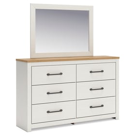 Ashley Furniture Linnocreek White Warm Brown Dresser And Mirror