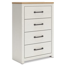 Ashley Furniture Linnocreek White Warm Brown Four Drawer Chest