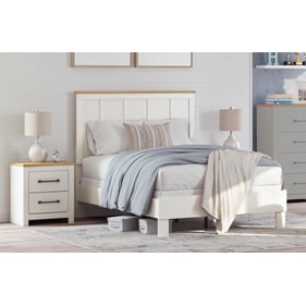 Ashley Furniture Linnocreek White Warm Brown 2pc Bedroom Set With Full Pane...