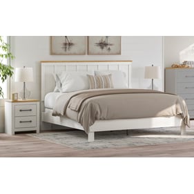 Ashley Furniture Linnocreek White Warm Brown 2pc Bedroom Set With King Pane...