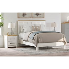 Ashley Furniture Linnocreek White Warm Brown 2pc Bedroom Set With Queen Pan...