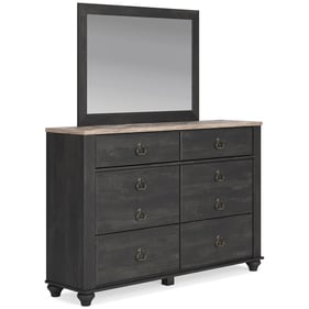 Ashley Furniture Nanforth Rustic Charcoal Dresser And Mirror