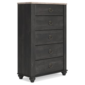 Ashley Furniture Nanforth Rustic Charcoal Five Drawer Chest