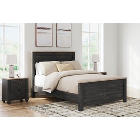 Ashley Furniture Nanforth Graphite Rustic Charcoal 2pc Bedroom Set With Que...