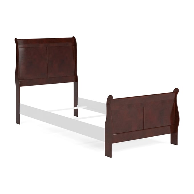 Ashley Furniture Alisdair Dark Brown Twin Sleigh Headboard Footboard B376-53