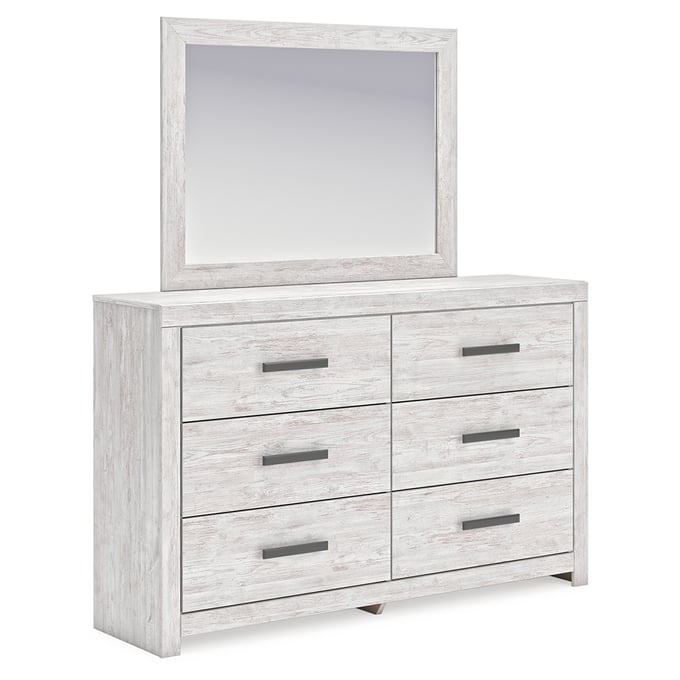 Ashley Furniture Cayboni Whitewash Dresser And Mirror B3788B1