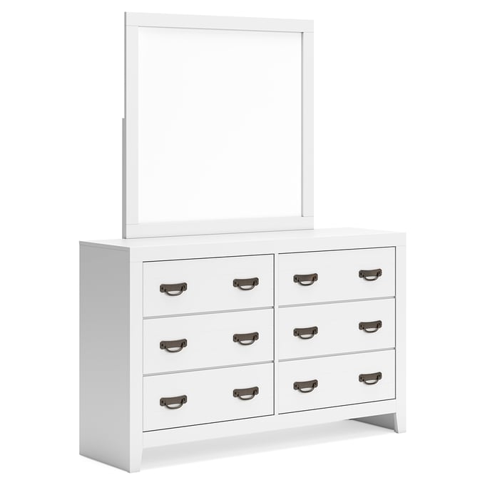 Ashley Furniture Binterglen White Dresser And Mirror B427B1