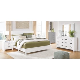 Ashley Furniture Binterglen White 4pc Bedroom Set With Cal King Panel Bed