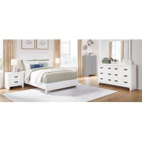 Ashley Furniture Binterglen White 4pc Bedroom Set With Queen Panel Bed