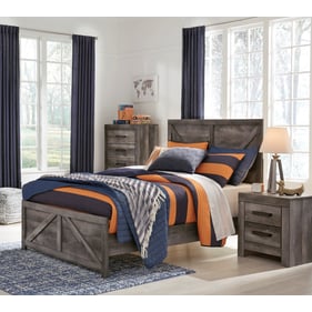 Ashley Furniture Wynnlow Gray Wood 2pc Bedroom Set With Full Panel Bed