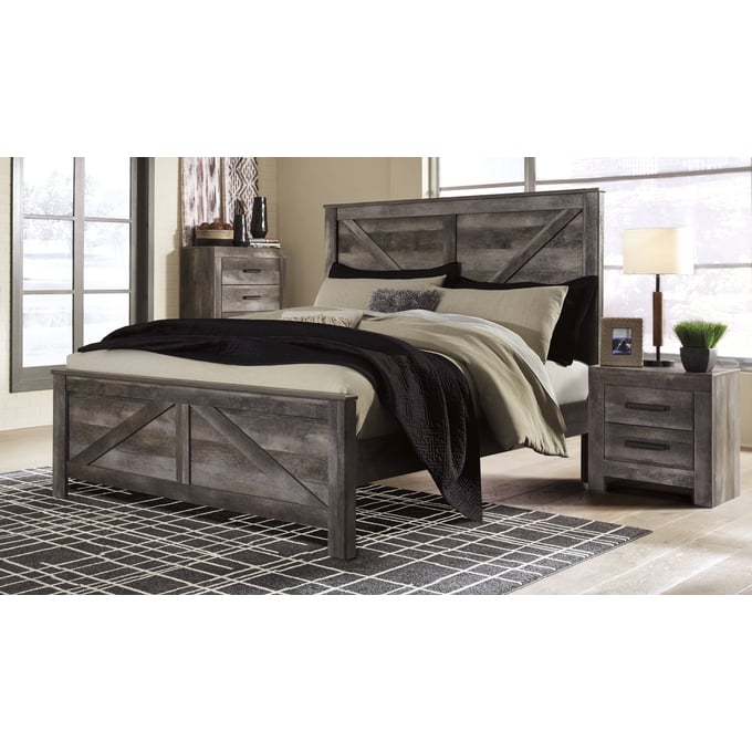 Ashley Furniture Wynnlow Gray 2pc Bedroom Set With King Panel Bed B440-BR-S4