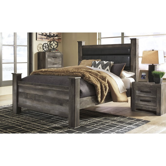 Ashley Furniture Wynnlow Gray 4pc Bedroom Set With Queen Upholstered Bed B440-BR-S17