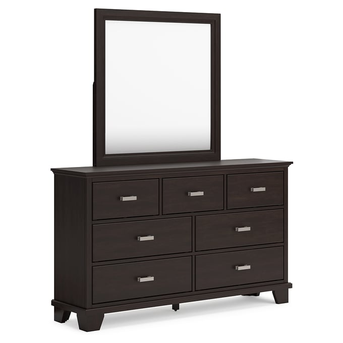 Ashley Furniture Covetown Dark Brown Dresser And Mirror B441B1