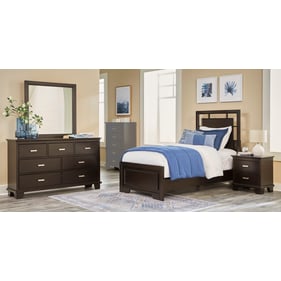   Ashley Furniture Covetown Dark Brown 4pc Kids Bedroom Set With Twin Panel...