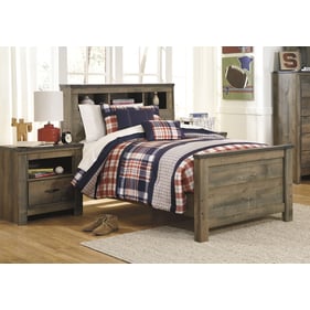 Ashley Furniture Trinell Brown 2pc Bedroom Set With Twin Bookcase Bed