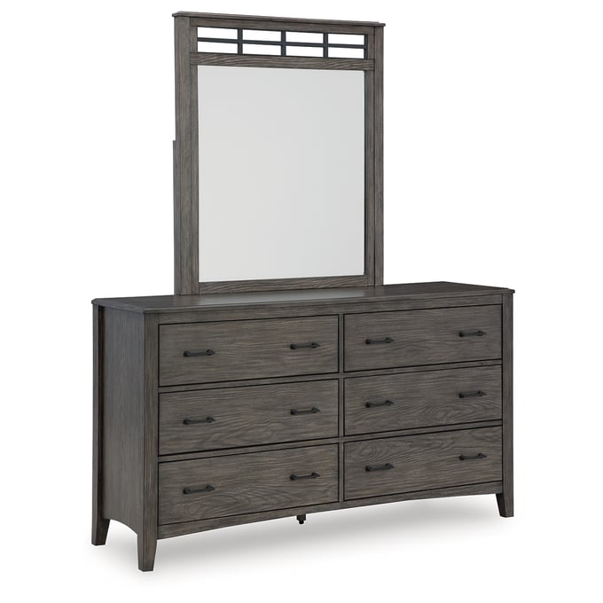 Ashley Furniture Montillan Grayish Brown Dresser And Mirror B651B1