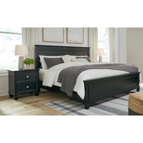 Ashley Furniture Lanolee Black 2pc Bedroom Set With Cal King Panel Bed