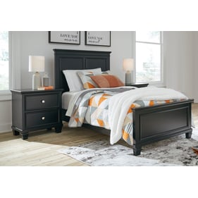 Ashley Furniture Lanolee Black 2pc Bedroom Set With Twin Panel Bed