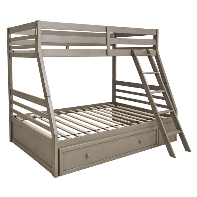 Ashley Furniture Lettner Light Gray Twin Over Full Trundle Bunk Bed B733B23