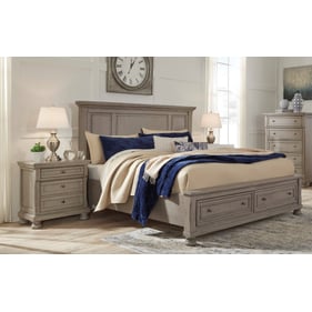 Ashley Furniture Lettner 4pc Bedroom Set With Cal King Panel Storage Bed