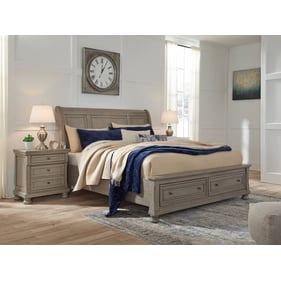 Ashley Furniture Lettner 2pc Bedroom Set With King Sleigh Storage Bed