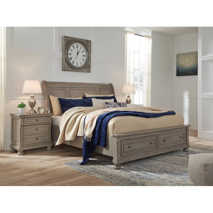 Ashley Furniture Lettner 2pc Bedroom Set With King Sleigh Storage Bed B733-BR-S7