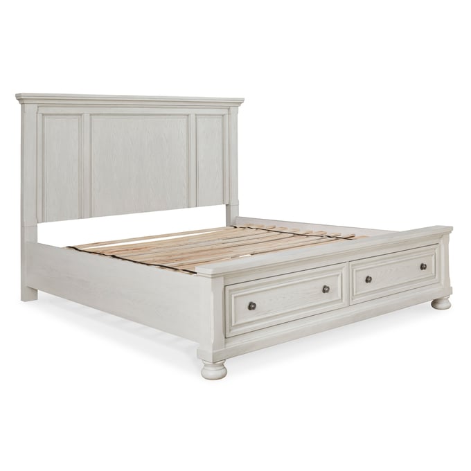 Ashley Furniture Robbinsdale Antique White Queen Panel Storage Bed B742B24