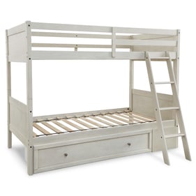 Ashley Furniture Robbinsdale Antique White Twin Over Twin Bunk Bed With Sto...