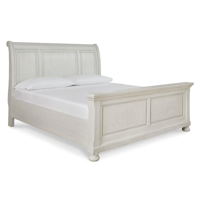 Ashley Furniture Robbinsdale Antique White King Sleigh Bed B742B22